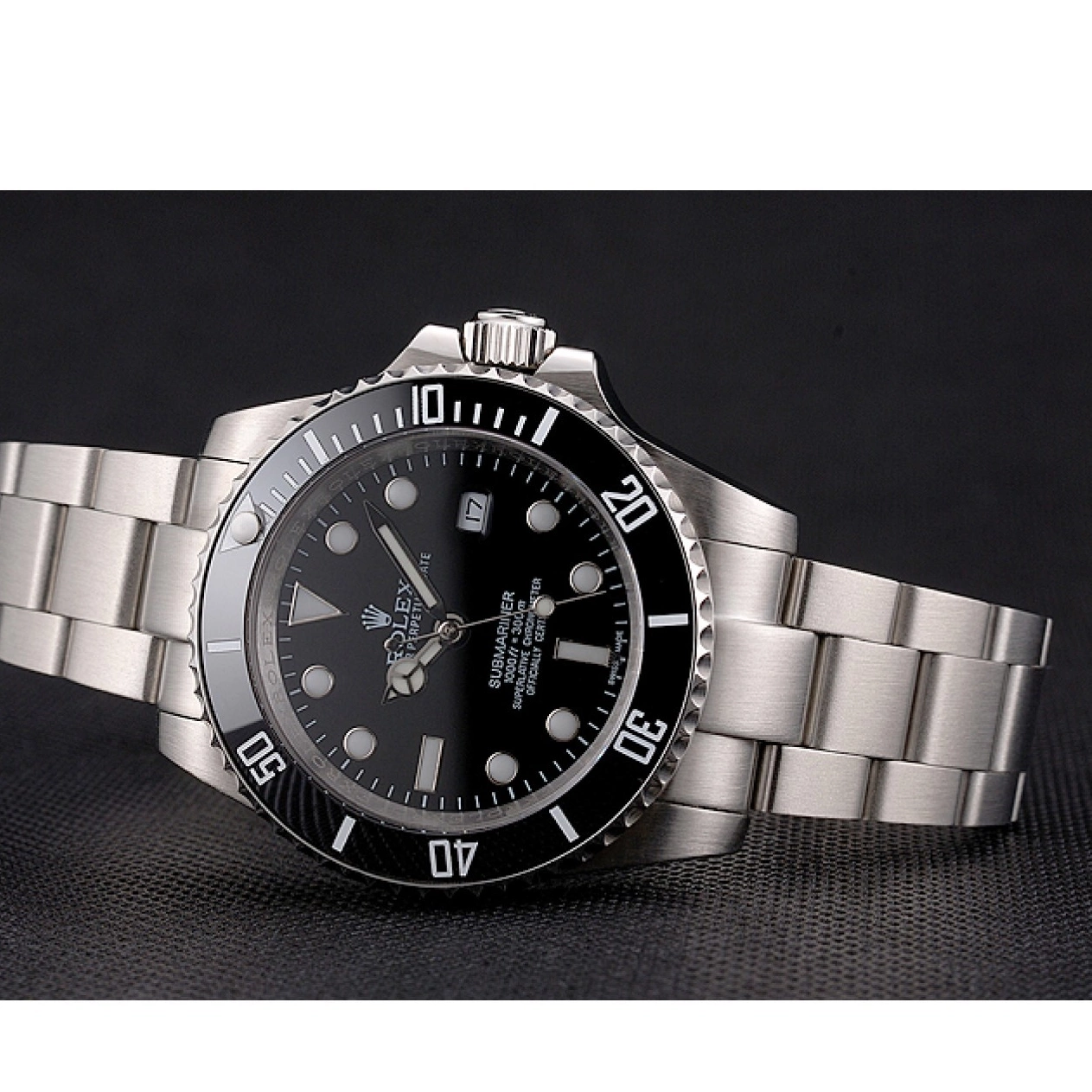 Aaa fake watches And Dial Small Black Rolex Date Stainless Bezel Bracelet Case Swiss Steel Submariner And 0822